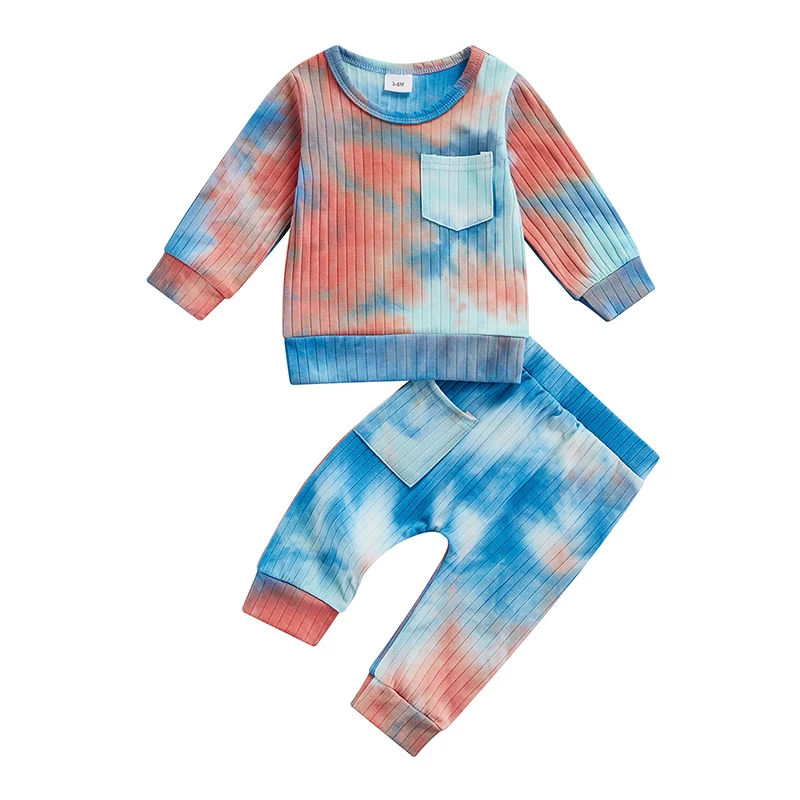 

Повседневная футболка и брюки BabyCasual, модные топы с длинным рукавом и длинные брюки с карманами и галстуком-бабочкой