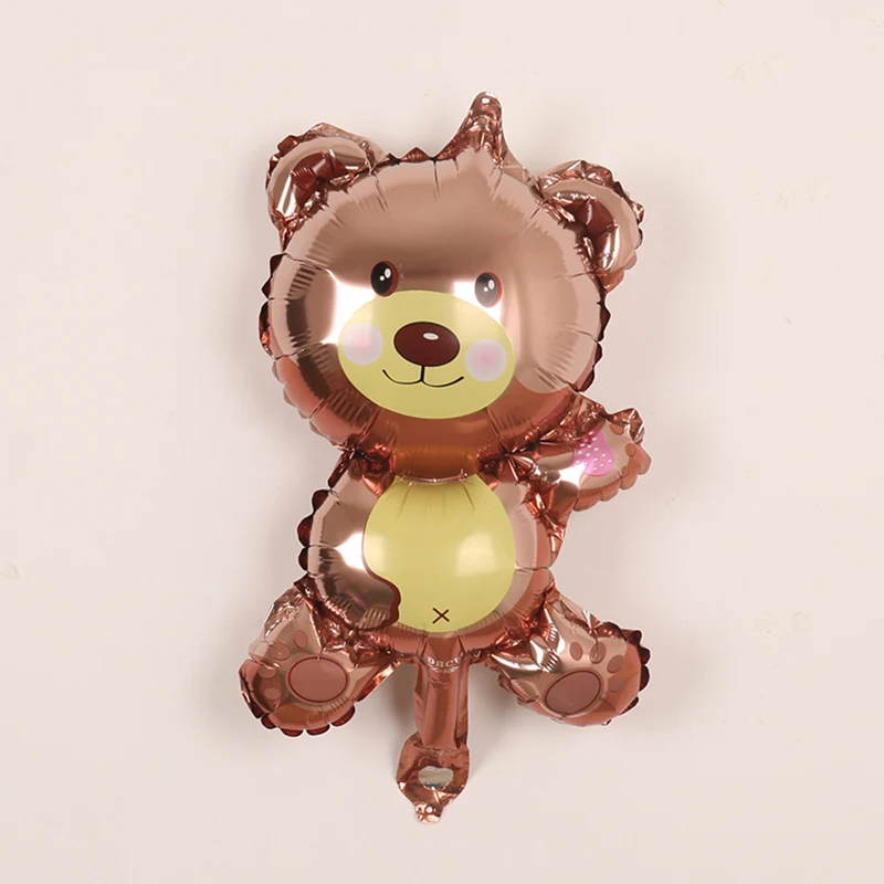 Симпатичный розовый синий коричневый медведь фольгированный мини-шар украшение
