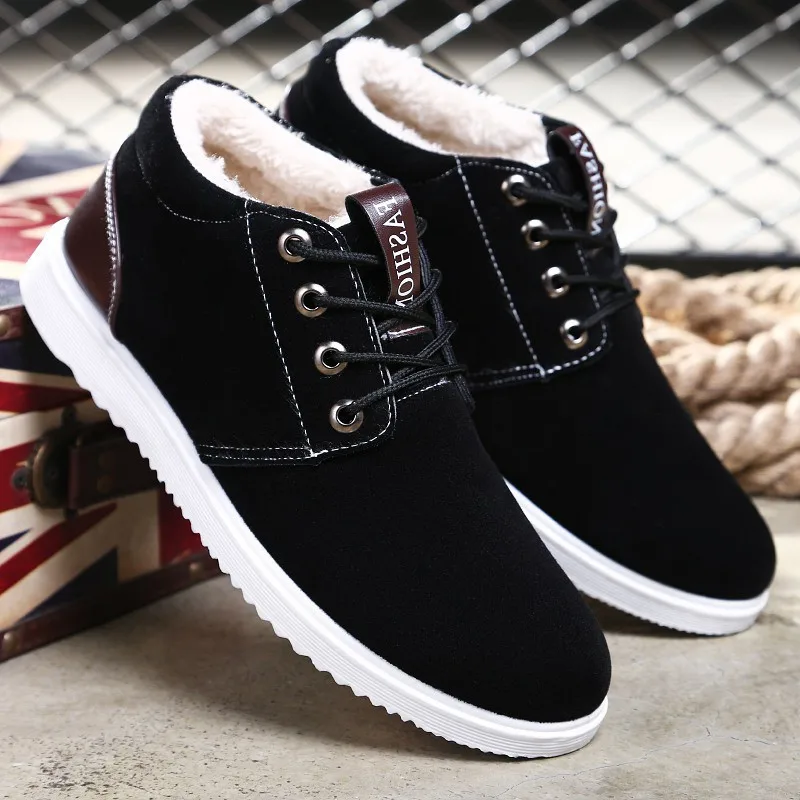 Ботильоны мужские теплые повседневная дешевая обувь для снега классические