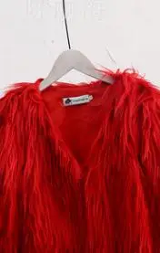 red Новинка S/3Xl женские длинные жилеты из искусственного меха зима-осень пушистые меховые куртки без рукавов с v-образным вырезом Модные жилеты из искусственного меха J3047 - Цвет: red