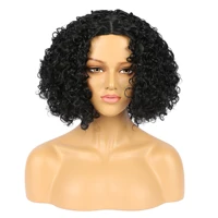 kinky curly hair wigs natural hairline synthetic hair for black women afro curly hair machine made wig short bob wig