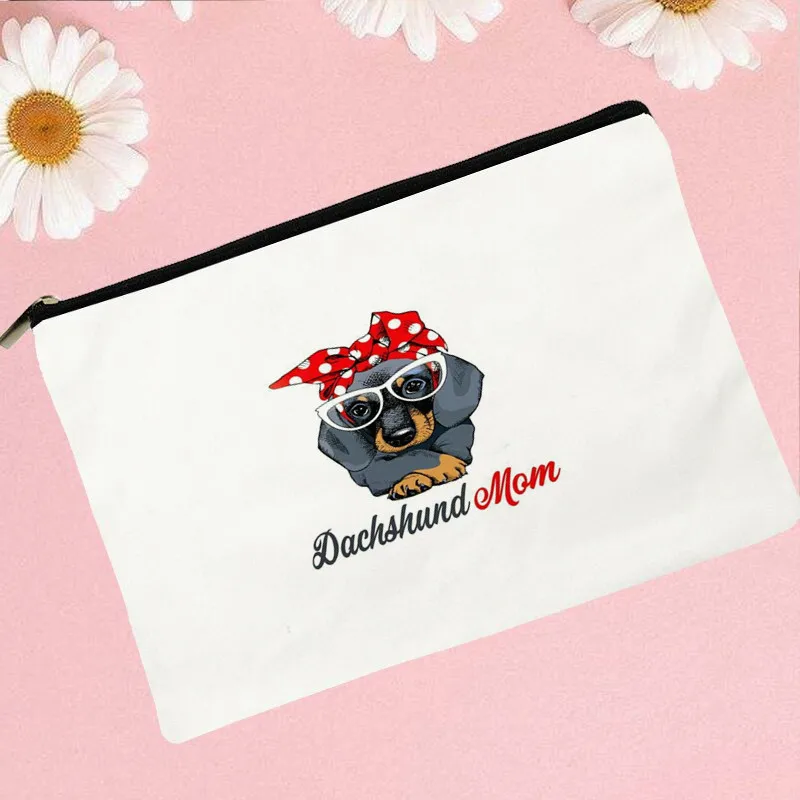 

Women Bowknot Dachshund Printed Make up bag Fashion Women Cosmetics Organizer Bag for Travel Colorful Storage Bag for Lady Bag