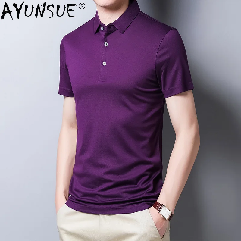 

Мужская шелковая футболка, с коротким рукавом, лето 2021, WPY3754