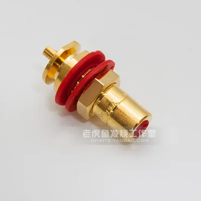 Plated 24K-Gold 1pcs Аутентичный американский бренд CMC 816u бескислородная медь покрытая блонд сжигание аудио RCA разъем с надписью версия - Цвет: Plated 24K-Gold 1pcs