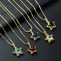 crystal stone personality fashion designer jewelry clavicle chain multicolor rhinestone star pendant necklace ladies accessories