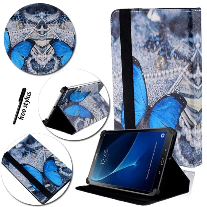 KK& LL для samsung Galaxy Tab 2 P5100/Tab 3 P5200 GT-P5210/Tab 4 SM-T535 T533 T536 10,"-кожаный чехол-книжка для планшета - Цвет: Blue Butterfly