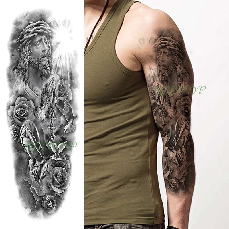 Водостойкая Временная тату-наклейка парусник борода настоящий человек волна