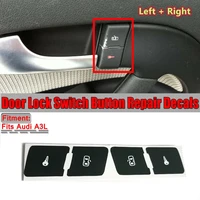 left right matte black car door lock control switch button repair fixed ugly button stickers decals for audi a3l