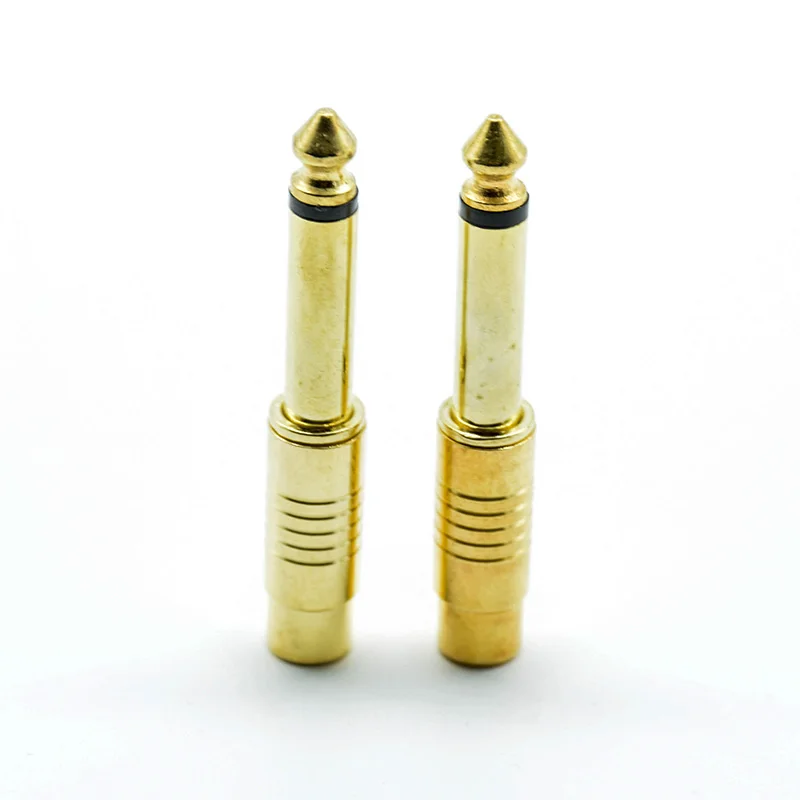 10 шт. Позолоченные 6 5 мм стерео разъем преобразователь RCA гнездо адаптеры 35 для