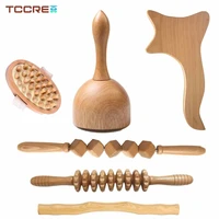 6pcs wood therapy massage toolsmaderoterapia colombianalymphatic drainage massager roller therapy cupanti cellulite gua sha