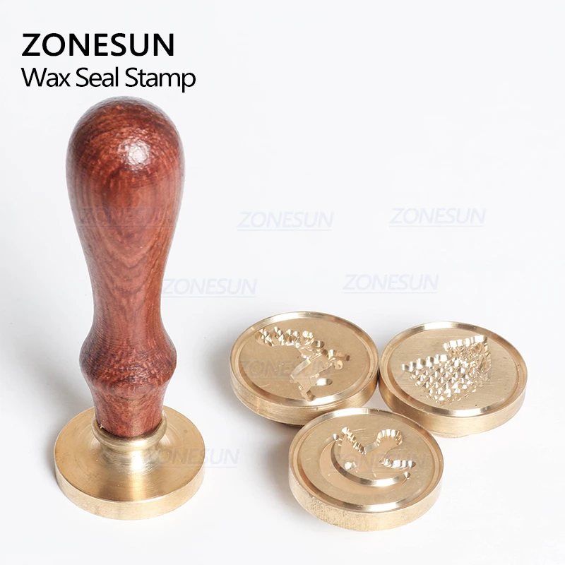 ZONESUN печать тотемного значка с деревянной ручкой для подарочной упаковки