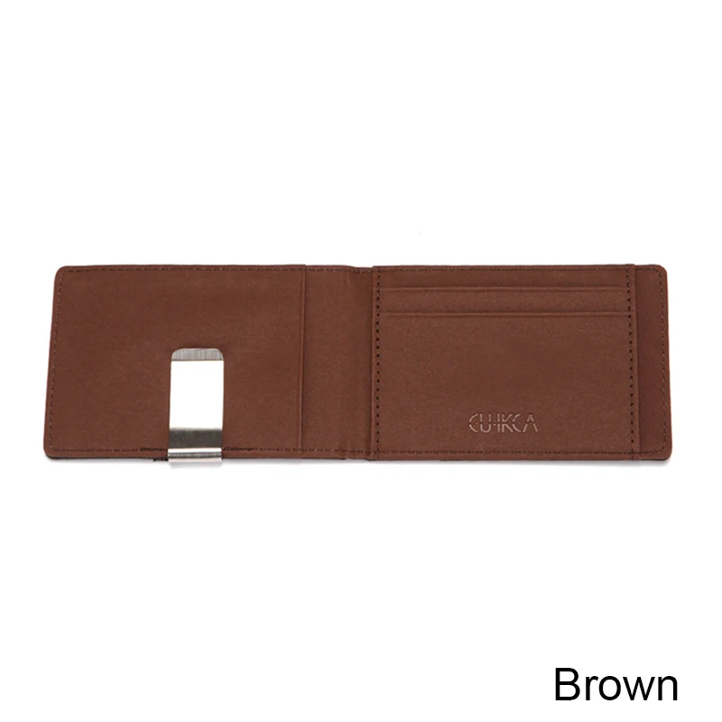 brown Новинка, мужской кошелек, RFID, кража, карта, однотонный, кошелек, ПУ, маленький, кошелек, безопасность, роскошный, короткий, для хранения, кошелек, зажим, Dinero - Цвет: brown