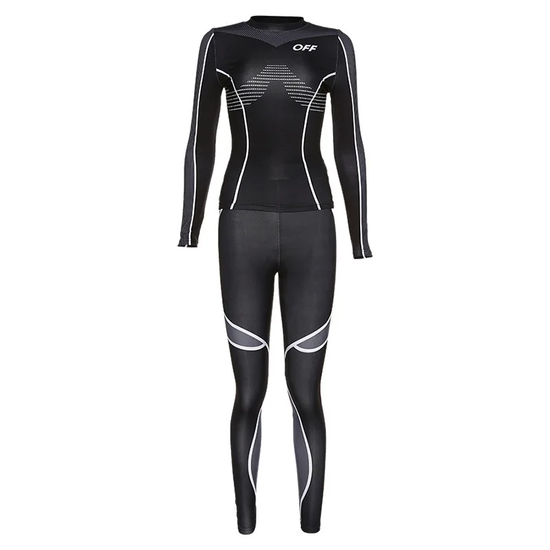 

The European and American wind 2021 new women's wear long sleeve printed sport fitness yoga suit