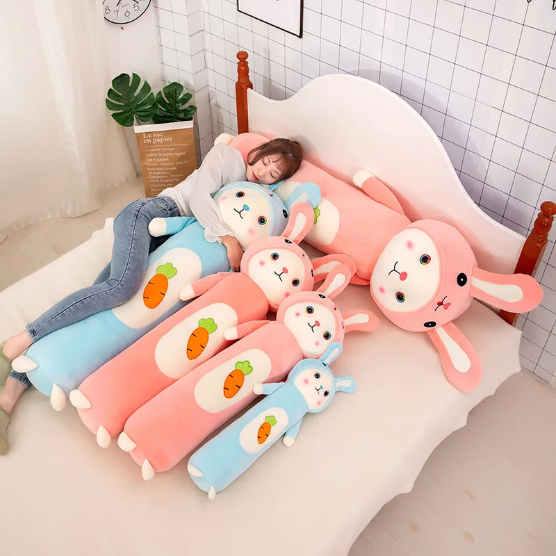 

Free ship 90/110/130cm rabbit doll plush toy long pillow toy for sleep soft large animals stuffed toys children christmas gift