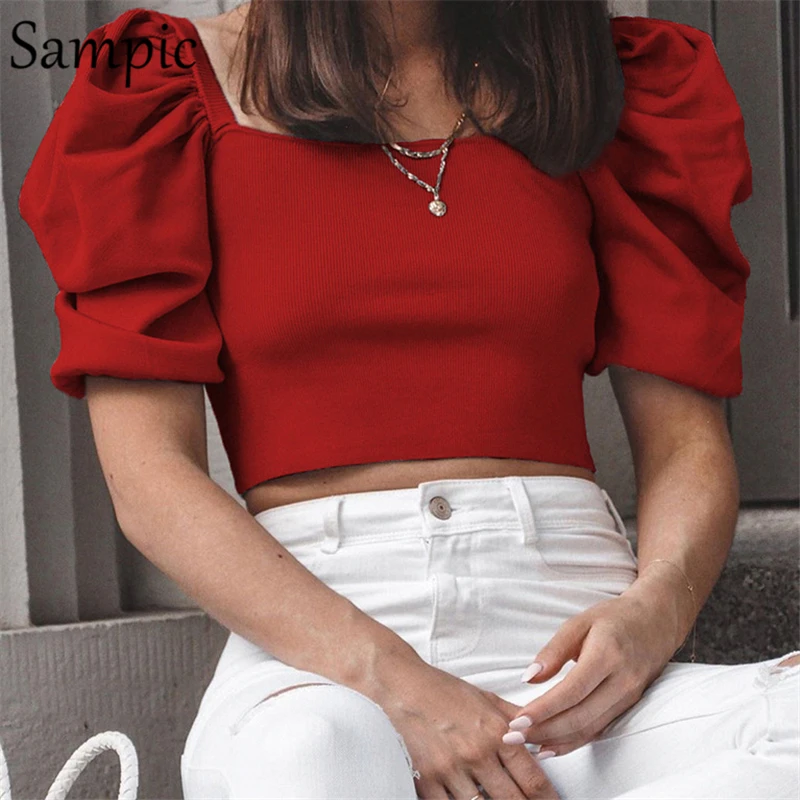 Sampic/Повседневная женская верхняя одежда Облегающий белый укороченный топ с