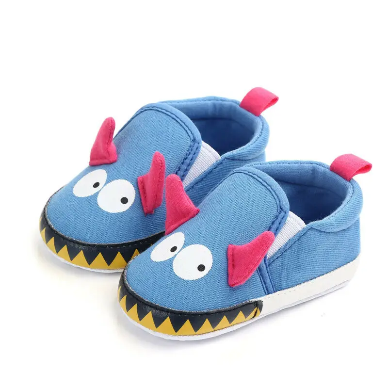 

Newborn Kid Baby Boy Girl Soft Sole Crib Shoes Canvas Cartoon Anti-slip Prewalker Shoes 0-18M