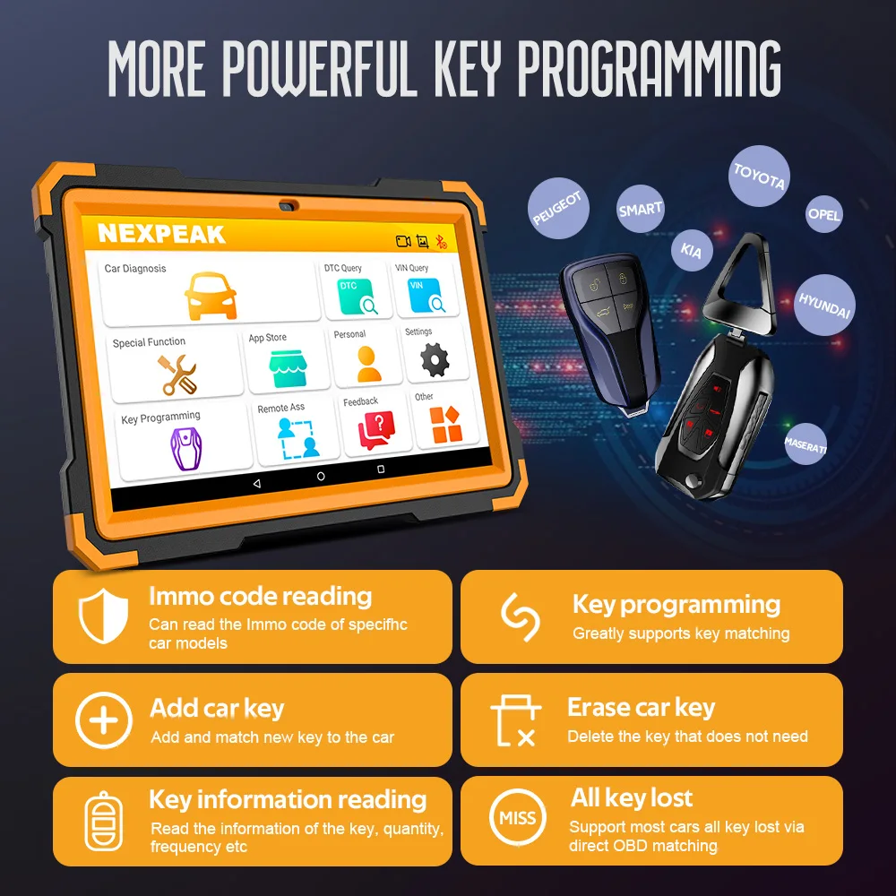 Автомобильный сканер NEXPEAK K1 Plus Pro программирующий TPMS IMMO автомобильный