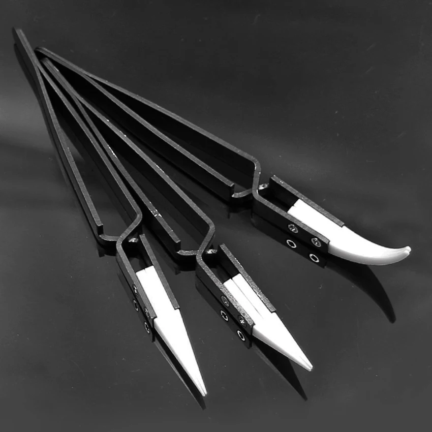 

Antimagnetic Precision Tweezers Stainless Steel Tweezer Curved Straight Tweezers Repair Tool for Craft, Jewelry, Electronics