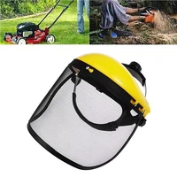 high quality garden grass trimmer safety helmet hat with full face mesh visor for logging brush cutter forestry protection