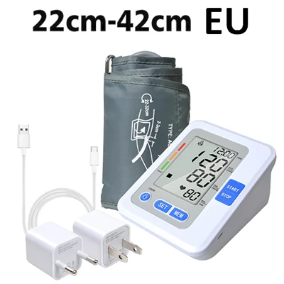 22CM-42CM EU Портативный цифровой измеритель артериального давления Монитор артериального давления тонометр Сфигмоманометр Tensiometro с голосом - Цвет: 22CM-42CM EU