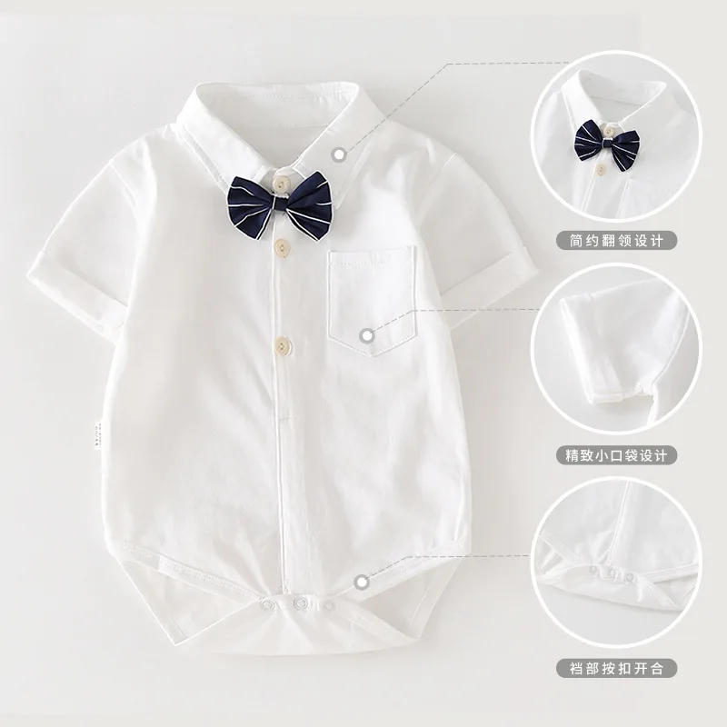 

Children's Clothing Summer Cotton Baby One-piece Korean Boy Short-sleeved Romper Children's Top Baby Triangle Bag Fart Clothing