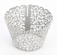 silver gray TTLIFE 12 шт., 9 цветов, розовая кружевная лоза, коробка для торта, белая срезанная бумага для свадебного кекса, подкладка для выпечки, бумажные обертки, бумажные чашки для торта - Цвет: silver gray