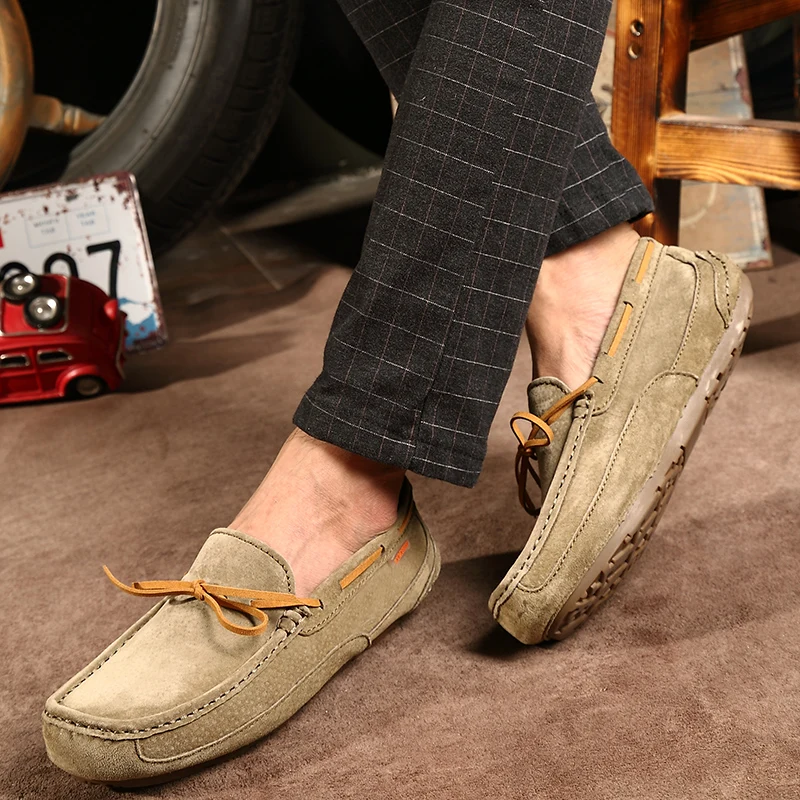 

Fashion Men Shoes slip on cow suede Leather Casual Shoes breathable Classic Mens Loafers Men's Flats Male Driving Shoes men