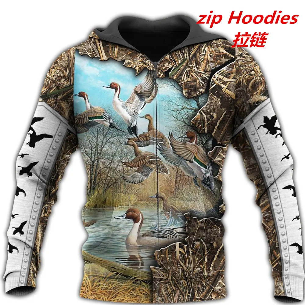 

Модная толстовка с капюшоном в стиле Харадзюку С 3D принтом утки и охоты, свитшот, уличная одежда, осенние толстовки, повседневные толстовки ...