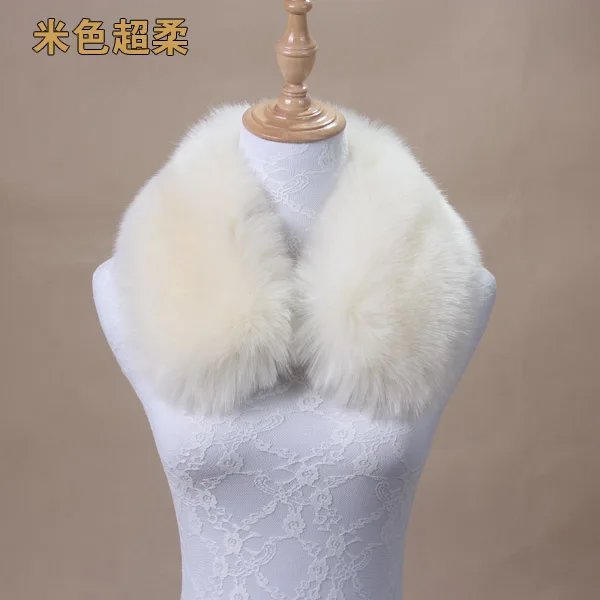 22 Qearlstar Women Scarf New Faux Fur Collar 55cm Women Children Jackets Coat Hood Fur Decor Shawl Soft Warm Luxury Scarves ZKG15 - Цвет: 22