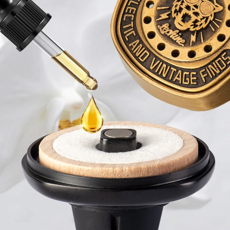 

Tiger Pattern Car Perfume Luxury Golden Metal Car Air Freshener Original Design Car Diffuser Scent for Car