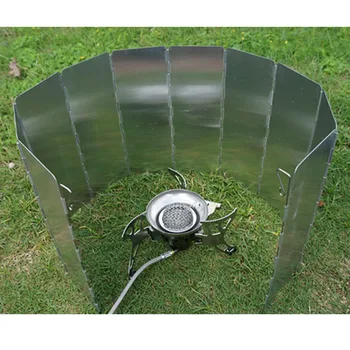 Gas Stove Wind Shield Outdoor Picnic Camping Burner Aluminum Alloy Barbecue Windproof Screen Protective Accessory 1
