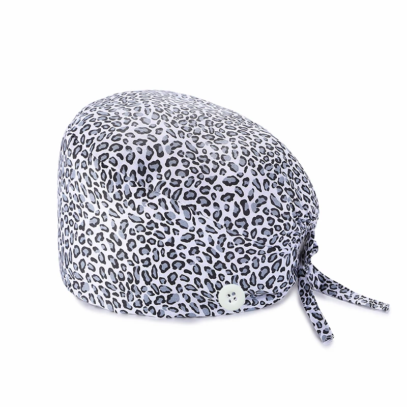 Хлопковая шапка-скраб для женщин регулируемый головной убор с принтом салона