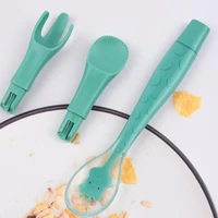 1 set silicone food spoon elastic heat resistant food grade no odor baby spoon for home baby spoon