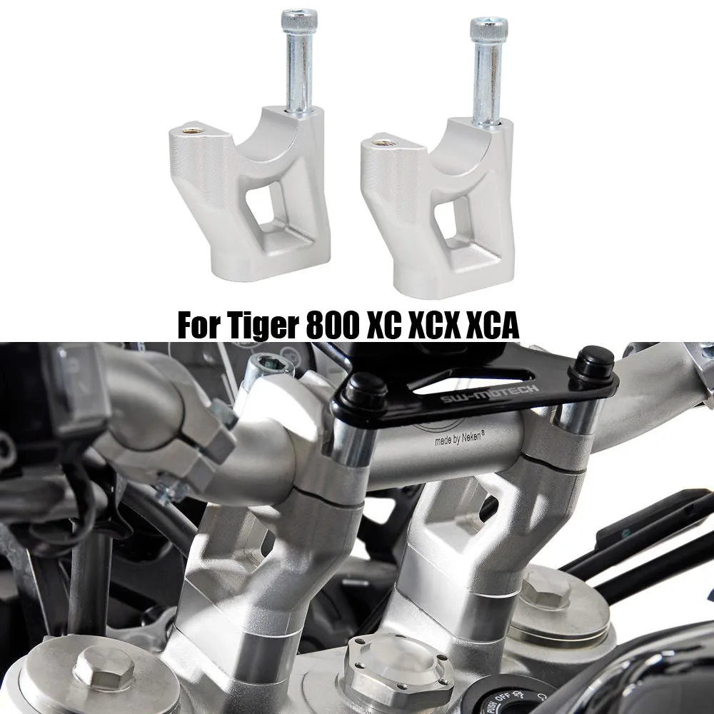 

New Motorcycle Accessories CNC Handlebar Risers With Moved Backward For Tiger 800 XC XCX XCA