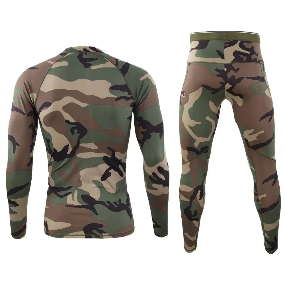 

Men's Camouflage Print underwear Sets Long Sleeve Top Pants pajamas homewear Men Clothes nightwear
