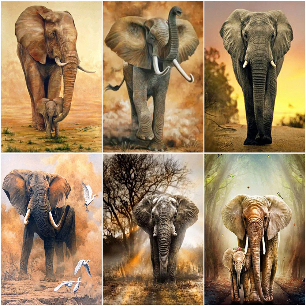 

AZQSD 5D Diamond Painting Elephant Cross Stitch Kits Decor For Home Diamond Embroidery Sale Animal Handmade Craft
