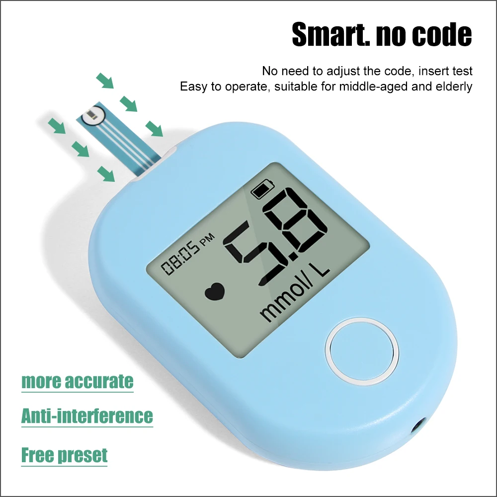 Глюкометра RZ медицинская с тест-полосками и ланцетами 50/100 шт.