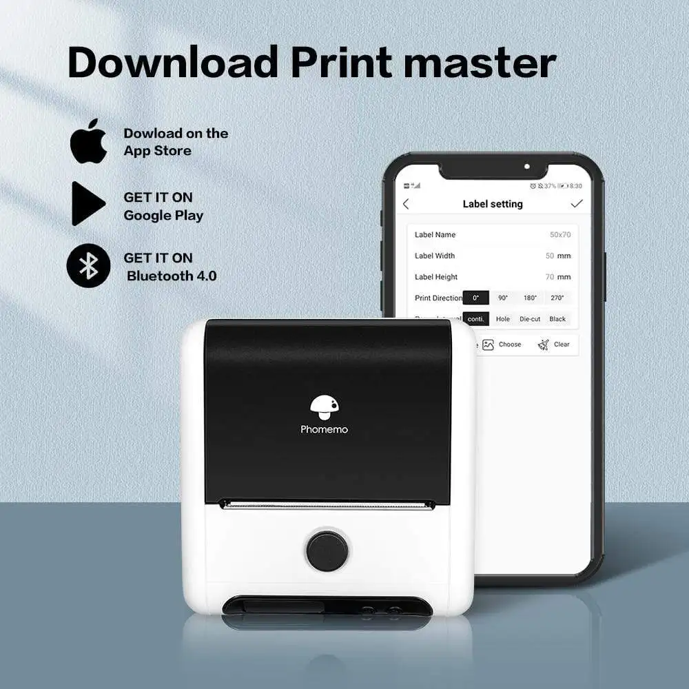 Термопринтер для этикеток Phomemo M200 фотоэтикетировочный принтер коммерческих