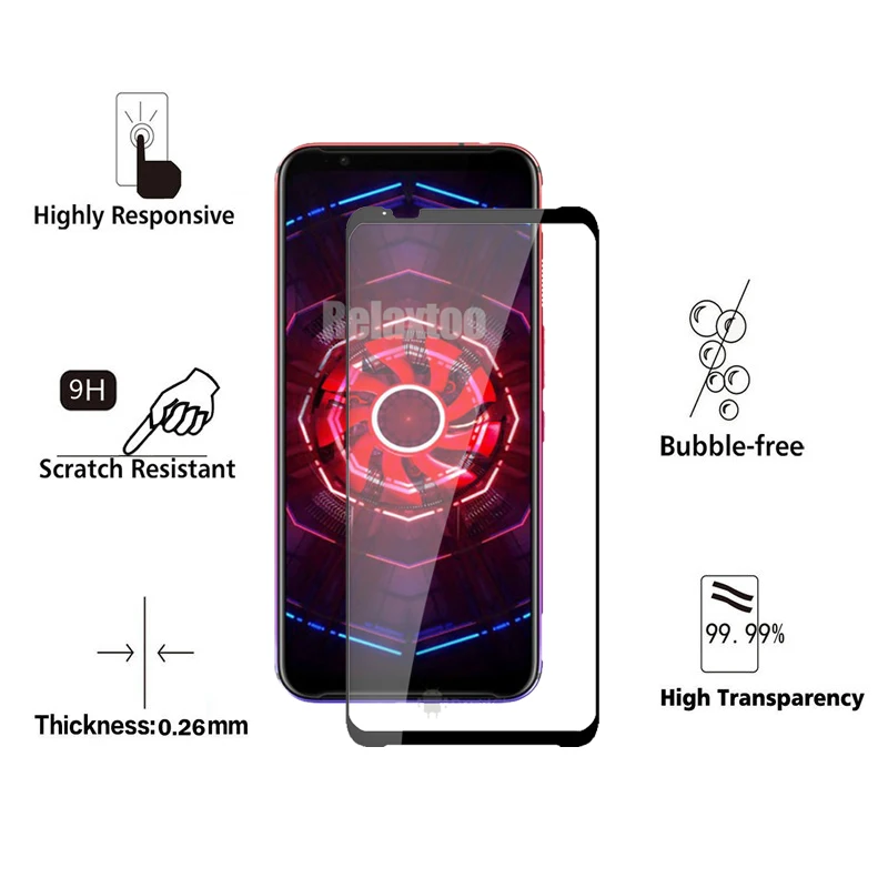 Закаленное стекло с полным покрытием для ZTE Nubia Red Magic 3 защитная пленка экрана Magic3