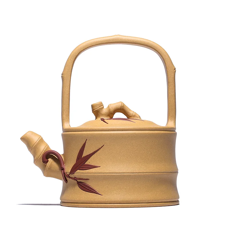 

clay teapot pure manual raw ore gold section mud bamboo section beam teapot famous Cao Zhigang teapot delivery agent