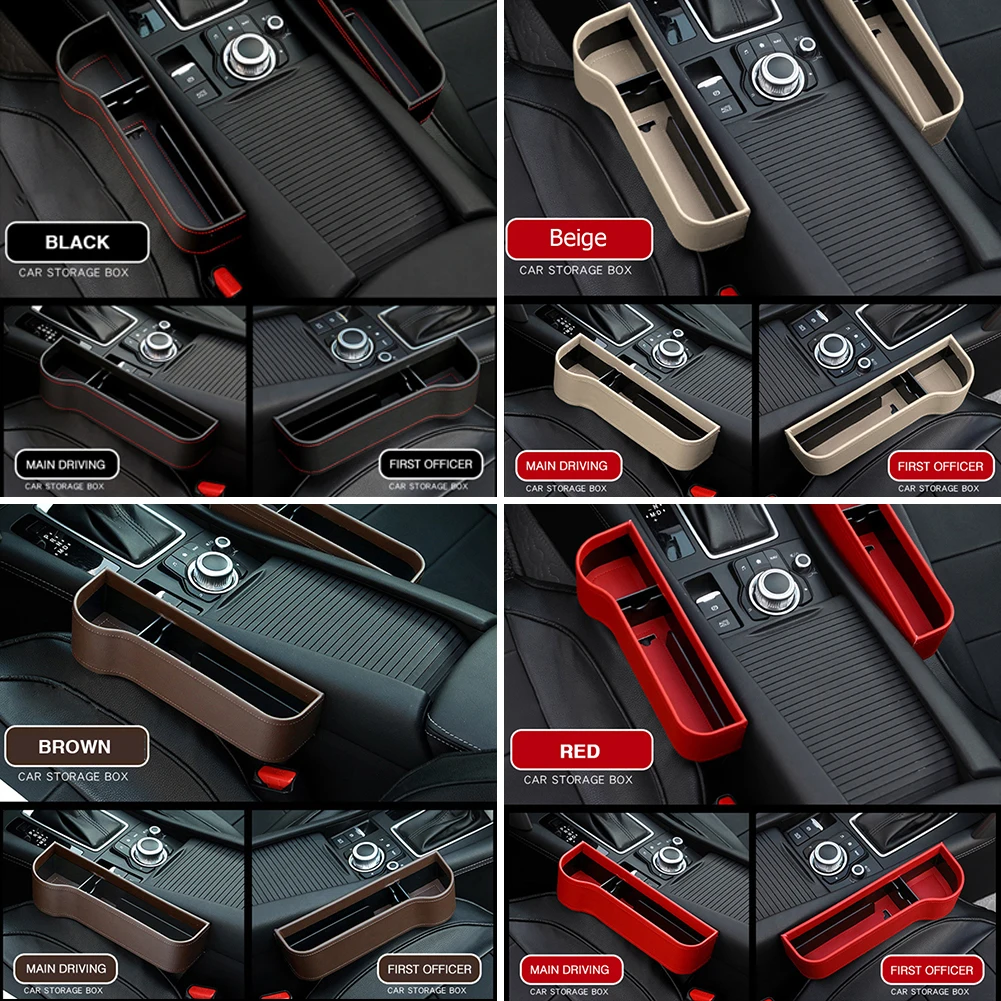 

Universal Car Seat Crevice Leather Storage Box Multi-function Foldable Gap Tidying Organizer Auto Car Interior Accessories