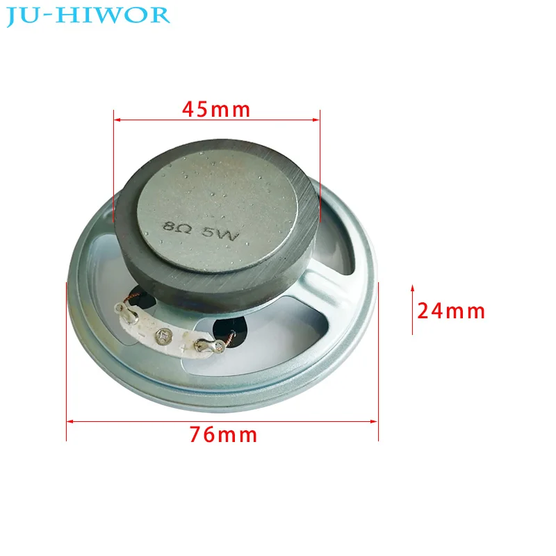 Динамик 8 Ом 5 Вт, диаметр 76 мм (3 дюйма), круглый, водонепроницаемый, с яркой бумажной конусом и магнитом высотой 45 мм и внешней высотой 24 мм.