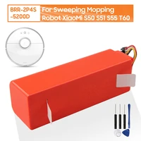 original replacement battery brr 2p4s 5200d for xiaomi mijia mi s50 s51 s55 t60 sweeping mopping robot vacuum cleaner 5200mah