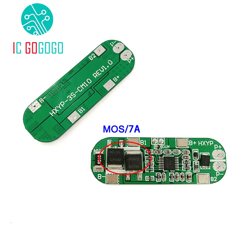 Защитная плата для литиевых аккумуляторов 7A 3S 12 6 В 18650 3 упаковки li ion 11 1 схема