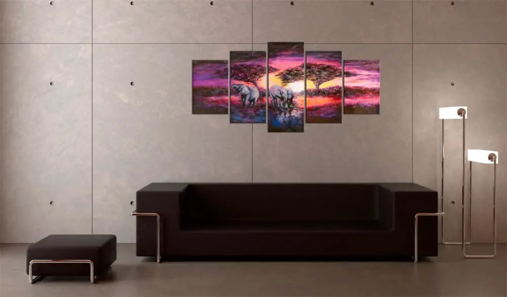 

Savannah Decoration 5 Piece Set Canvas Printing Drawing Living Room Modern Space Art