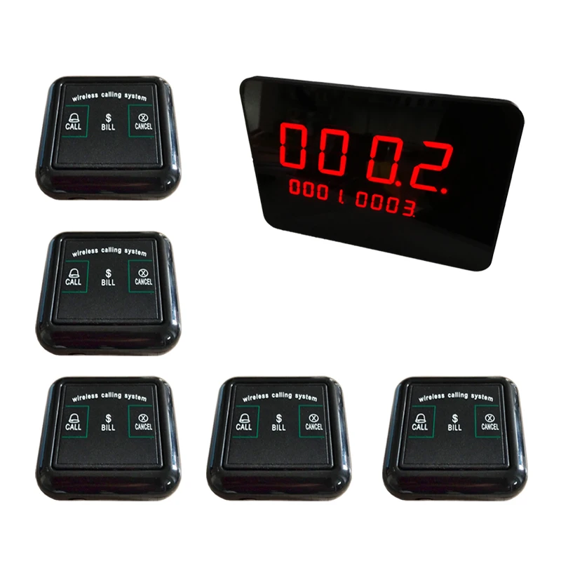 433.92mhz Wireless Pager Coaster Restaurant Call Paging System Host Display Table Bell Button Pagers Restaurant Equipment