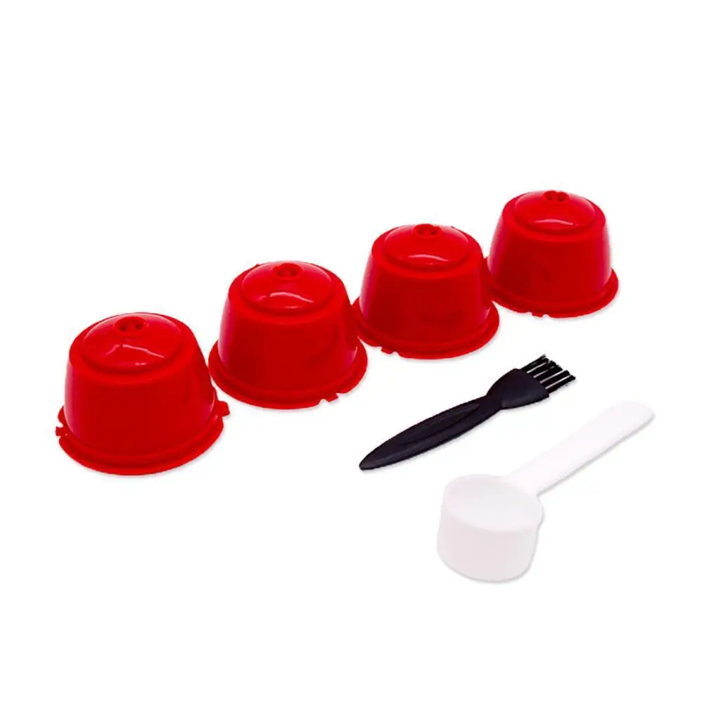 

3/6Pcs Dolce Gusto filter cups, reusable coffee capsule filters for Nespresso, coffee maker accessories with spoon brushes