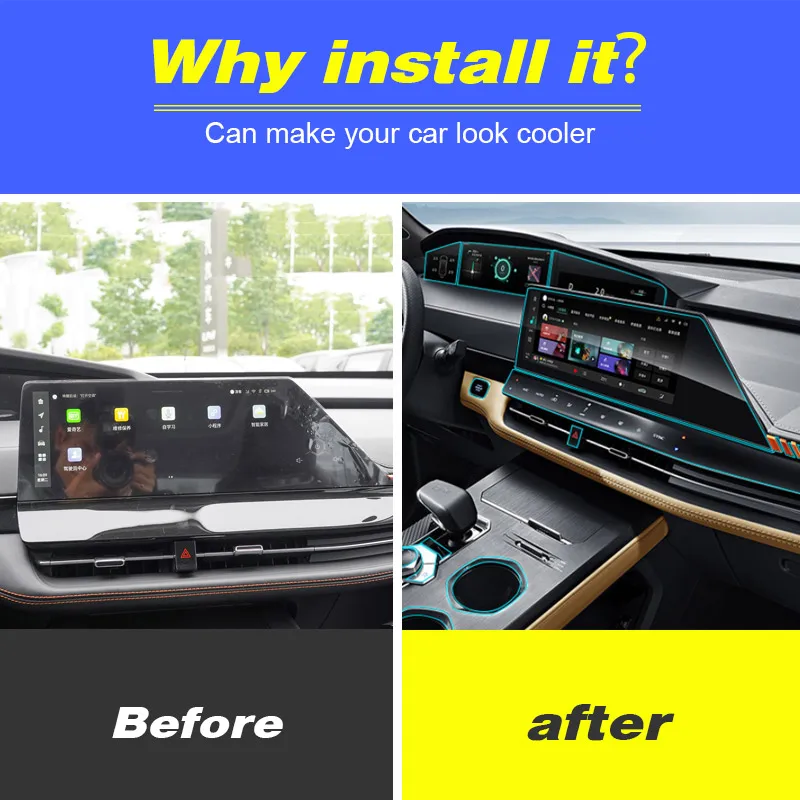 Hivotd ТПУ наклейка для салона автомобиля панель Центрального управления коробки