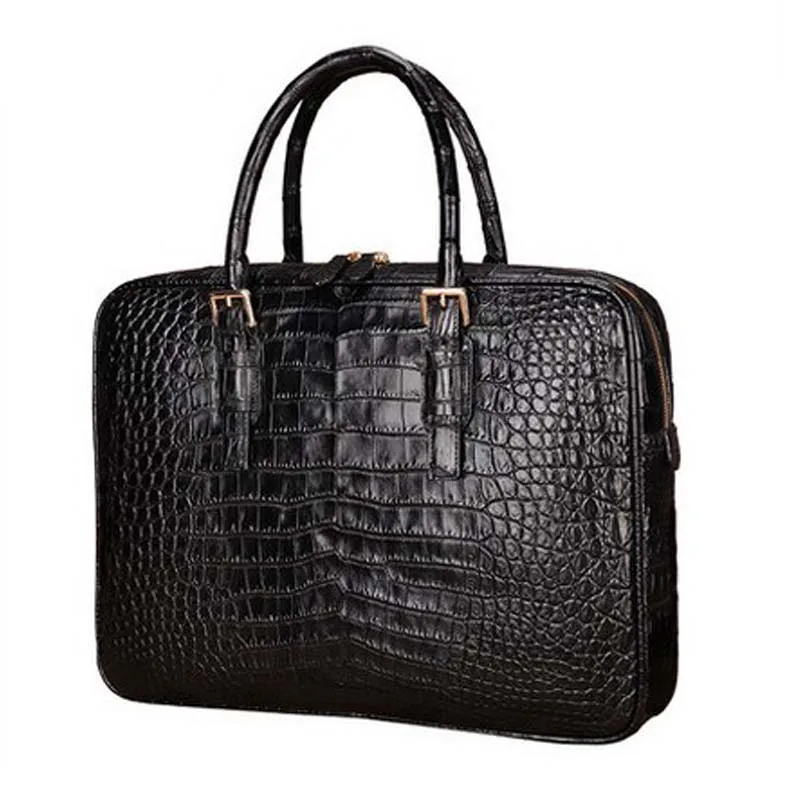 

lukani new crocodile men handbags belly business male briefcase crocodile leather men handbag leather leisure men's bags