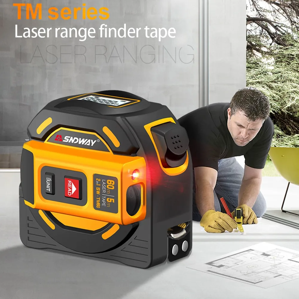 

Laser Distance Meter Rangefinder Multifunctional Digital Retractable Laser Range Finder Self Lock Laser Digital Tape Measuring